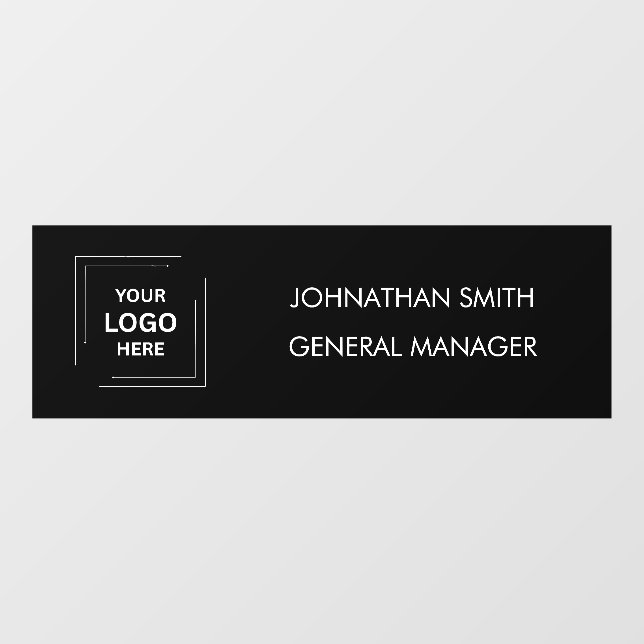 Name Plate | Custom Business Logo Black Door Cling (Sheet)