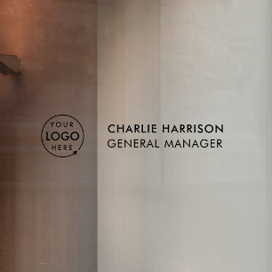 Name Plate Glass Door Business Logo Transparent Window Cling