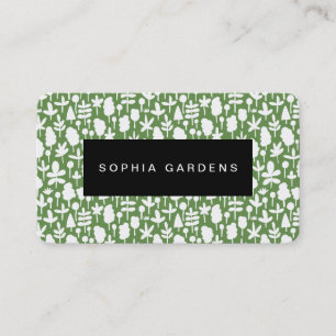 Name Plate - Plants and Tree Pattern Business Card