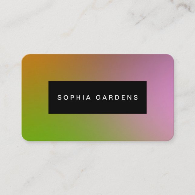 Name Plate -  Soft Gradients Business Card (Front)
