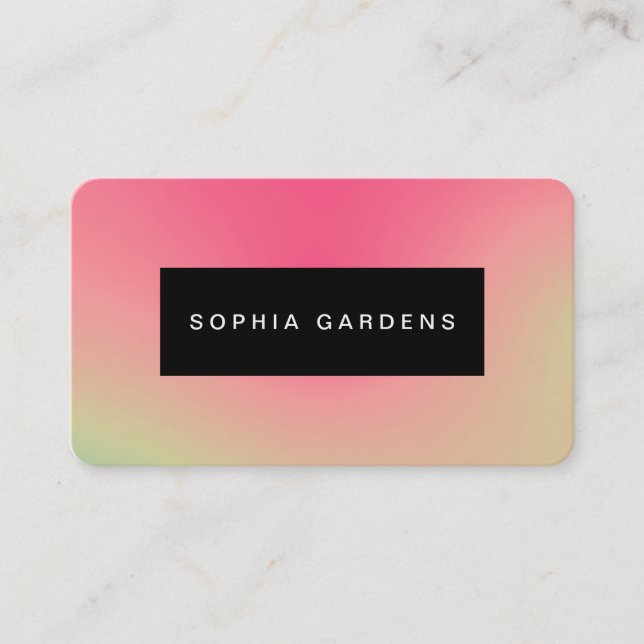 Name Plate -  Soft Gradients Business Card (Front)