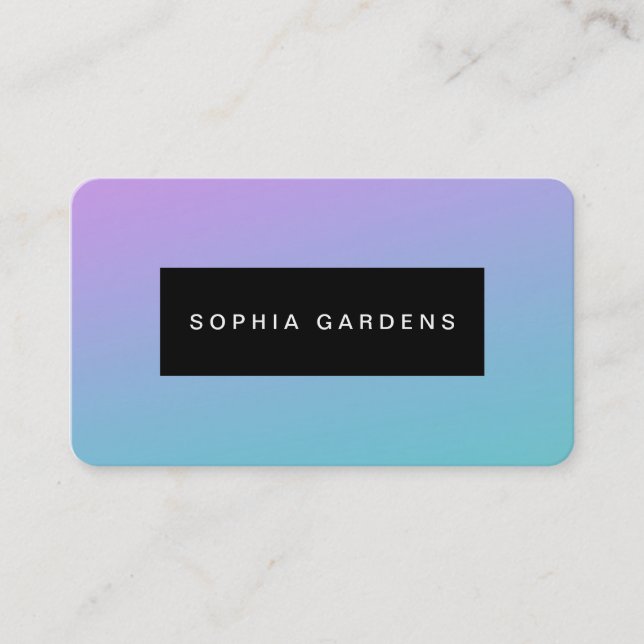 Name Plate -  Soft Gradients Business Card (Front)