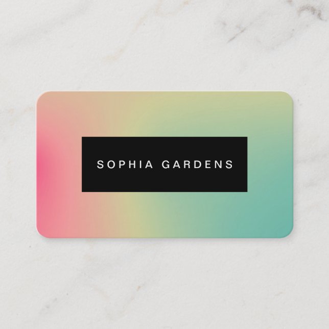 Name Plate -  Soft Gradients Business Card (Front)