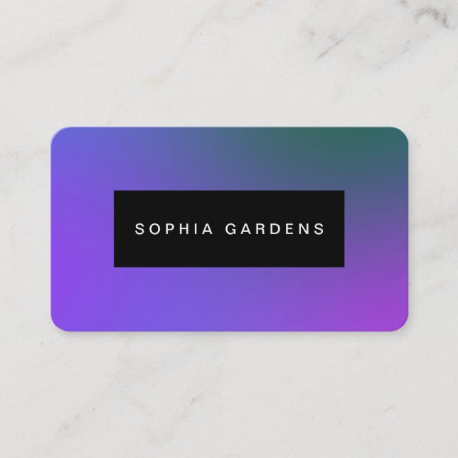 Name Plate -  Soft Gradients Business Card (Front)