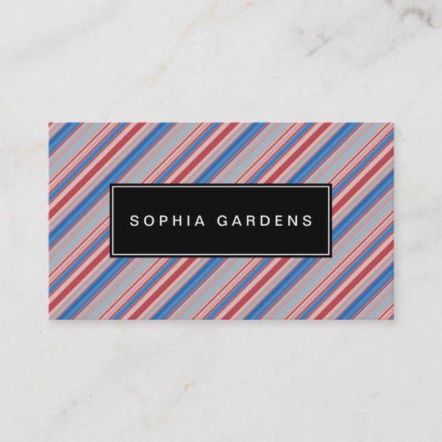 Name Plate v2 - Stripes 310515 (13) Business Card (Front)
