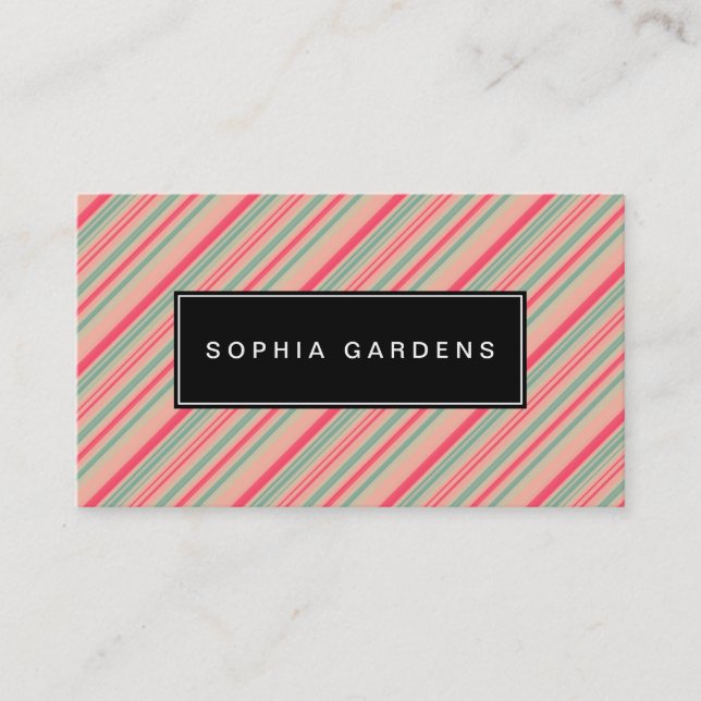Name Plate v2 - Stripes 310515 (6) Business Card (Front)