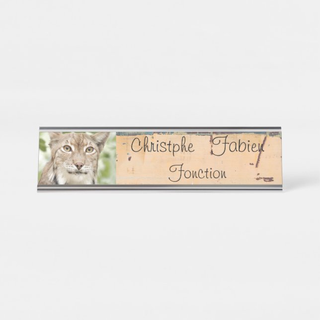 Name plates cat  lynx 1 . animals . (Front)