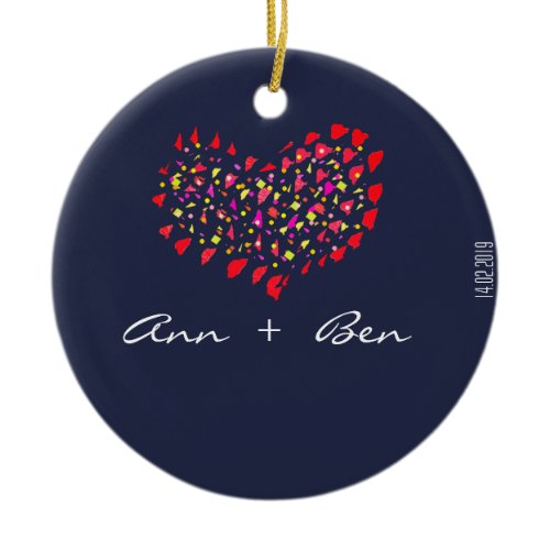 Name Plus Red Heart Date Ornament