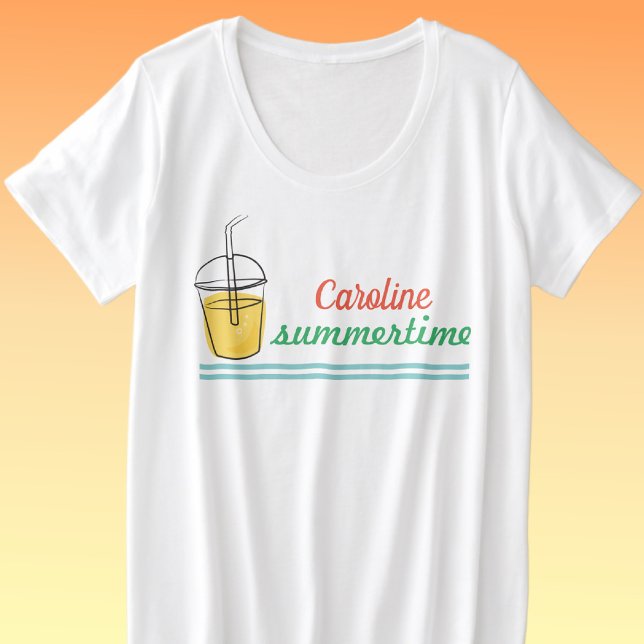 Name, Plus Size Summertime Comfy White T-Shirt (Creator Uploaded)