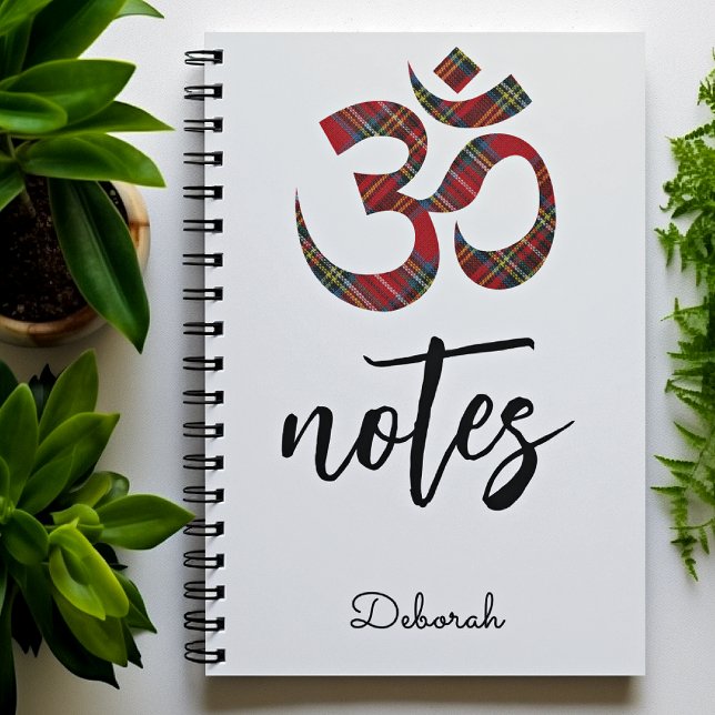 Name, Posh Royal Stewart Tartan Om Symbol Notebook (Creator Uploaded)