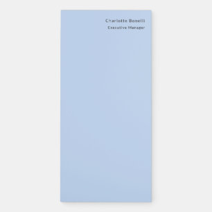 Name Professional Modern Minimalist Blue  Magnetic Notepad