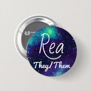 Name ___ + Pronouns Customizable Galaxy Button