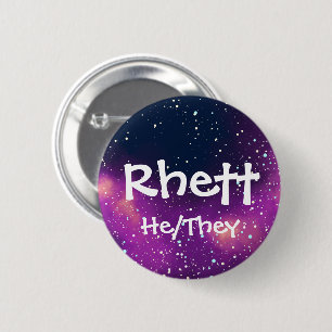 Name ___ + Pronouns Customizable Galaxy Button