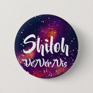 Name ___ + Pronouns Customizable Galaxy Pinback Button
