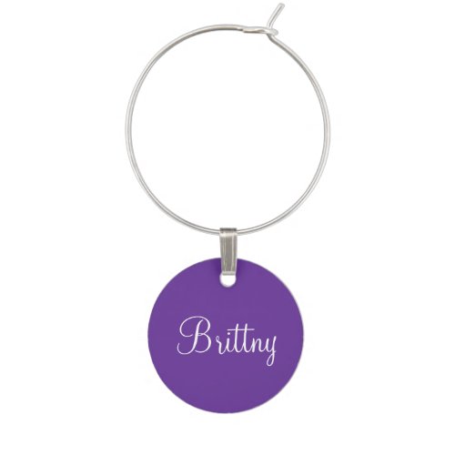 Name Purple Heart High Quality Color Matched Wine Charm