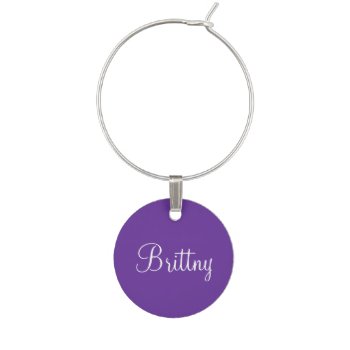 Name Purple Heart High Quality Color Matched Wine  Wine Charm by Kullaz at Zazzle