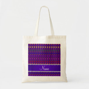 Name purple rainbow gymnastics hearts stars tote bag