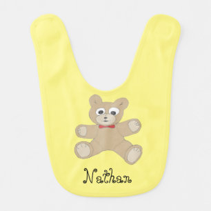 Name Quirky Teddy Bear Bib