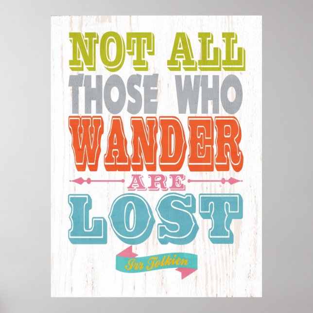 Name Quote Art-Not all those who wander Poster (Front)