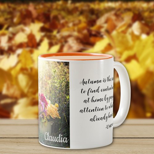 Name Quote Colorful Autumn Print 11oz Two_Tone Coffee Mug