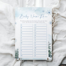 Name Race Baby Shower  Game card