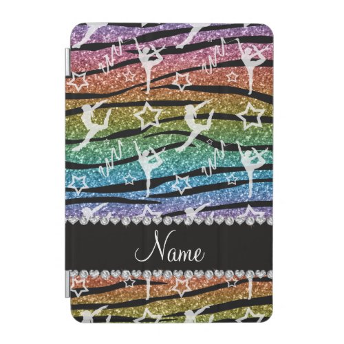 Name rainbow gymnastics glitter zebra stripes iPad mini cover