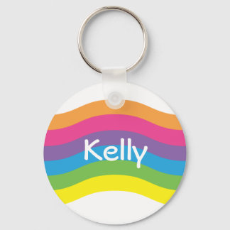 Name Rainbow Wave Keychain