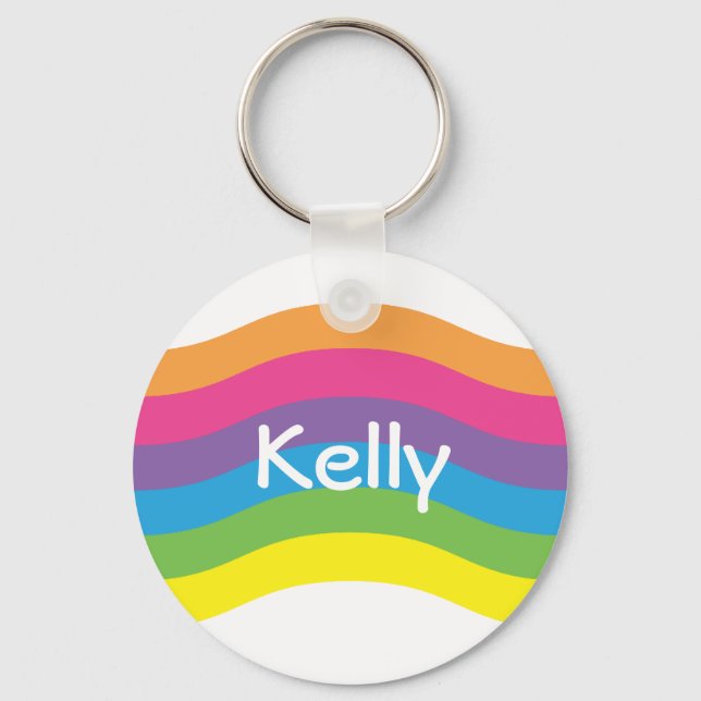 Name Rainbow Wave Keychain (Front)