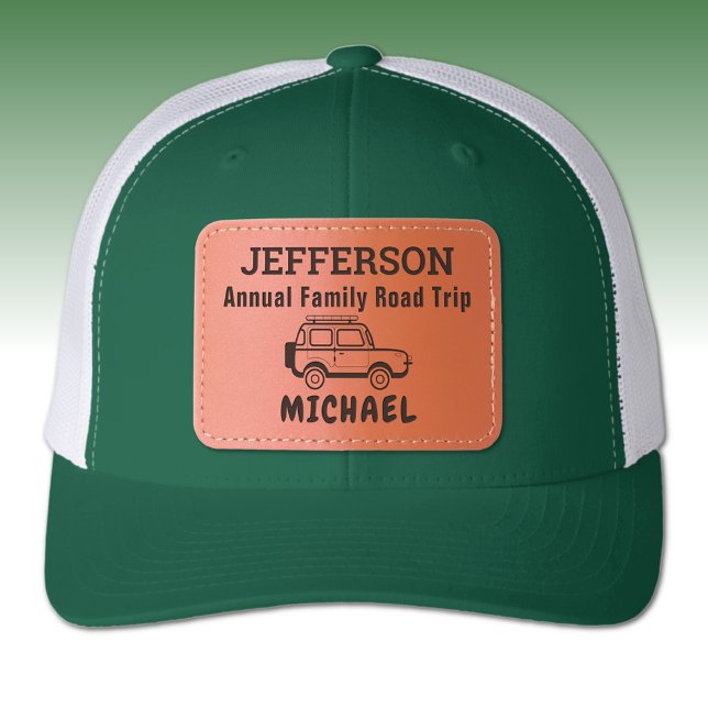 Name, Rectangle Leather Patch Family Road Trip Hat (Creator Uploaded)