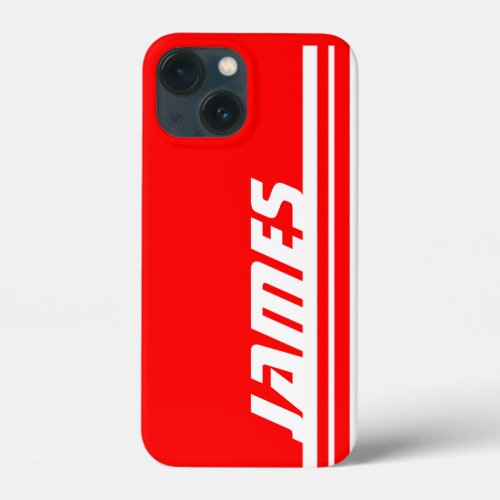 Name red and white stripe sport  iPhone 13 mini case