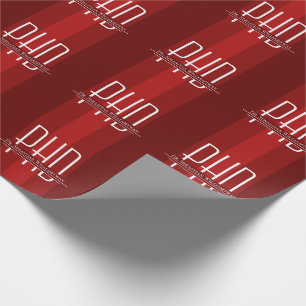 Name Red Graduation PhD Wrapping Paper