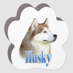 Name Red Siberian Husky Car Magnet