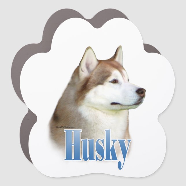 Name Red Siberian Husky  Car Magnet (Front)