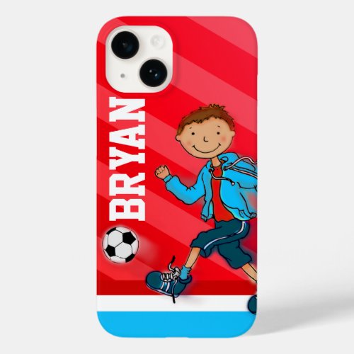 Name red sports soccer boy Case_Mate iPhone 14 case