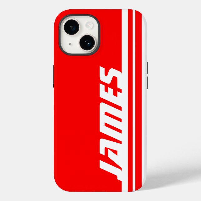 Name red & white stripe sport  Case-Mate iPhone case (Back)