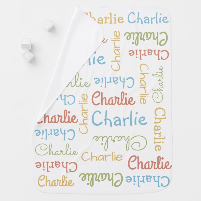 Name Repeating Custom baby blanket (In Situ)