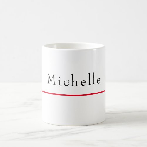 Name Retro Classical Elegant Plain Simple White Coffee Mug