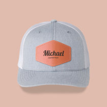 Name Retro Typography Leather Patch Hat