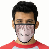 Name Rose Glitter Pink Drips Makeup Cotton Covid Face Mask (Worn Him)