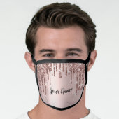 Name Rose Glitter Pink Drips Makeup Cotton Covid Face Mask (Worn Him)