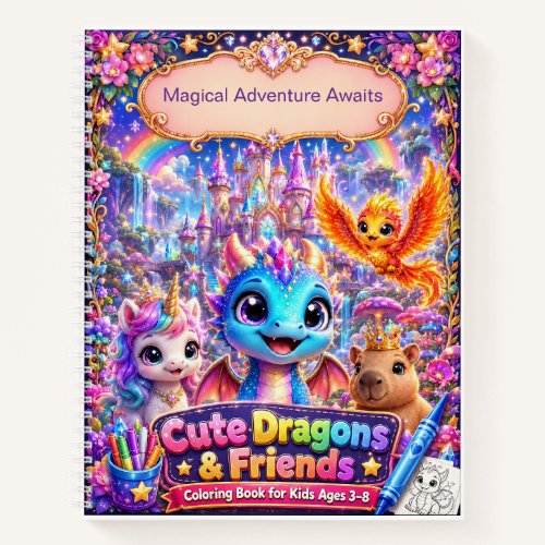 [Name]'s Cute Dragons Coloring Book For Kids