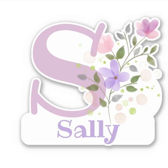 Name Sally with the Letter S Sticker Cut-Out (Front)