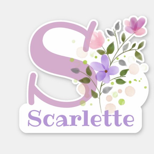 Name Scarlette with the Letter S Sticker Cut_Out