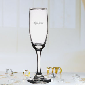 Name script champagne flute