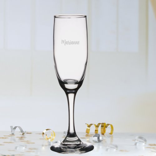 Name script champagne flute