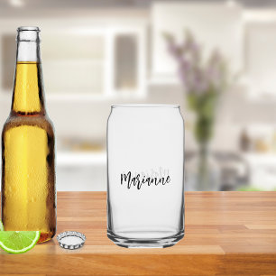 Name script elegant can glass
