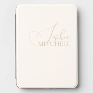 Name Script Girly Minimal Ivory Kindle Cover