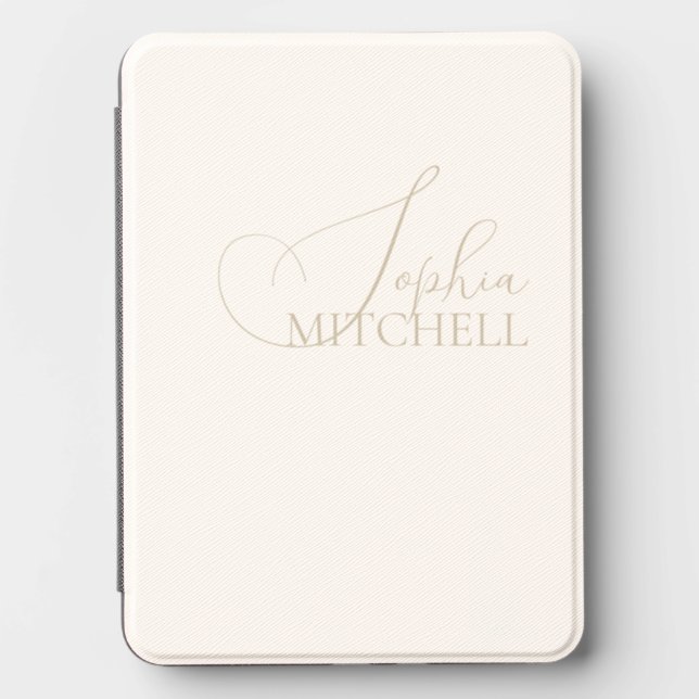 Name Script Girly Minimal Ivory Kindle Cover (Front)