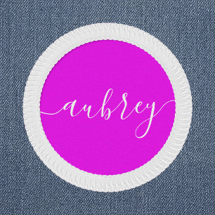 Name Script Handwritten Hot Pink Patch