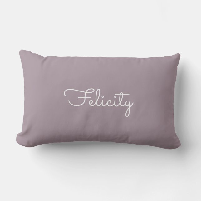 Name Script Monogram Initial Letter F Custom Top Lumbar Pillow (Front)